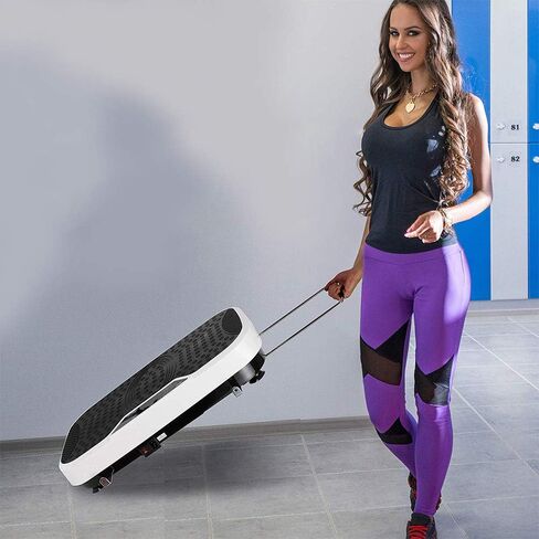 آلة منصة الاهتزاز من Hurtle Fitness - جهاز تمرين هزاز لكامل الجسم في صالة الألعاب الرياضية المنزلية، مدرب تدريب سريع لفقدان الوزن مع أشرطة مقاومة، عجلة حمل سهلة عن بعد، سرعة قابلة للتعديل in Kuwait