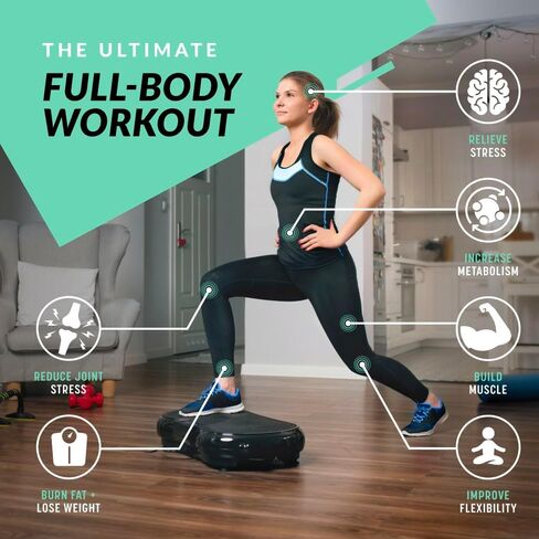 لوحة اهتزاز قوية فائقة النحافة من Bluefin Fitness، جهاز فيبرو المشكل المبتكر 5 برامج + 180 مستوى بدون ضوضاء، مكبرات صوت بلوتوث للياقة البدنية المنزلية، سهلة التخزين، تصميم أنيق وصغير الحجم in Kuwait