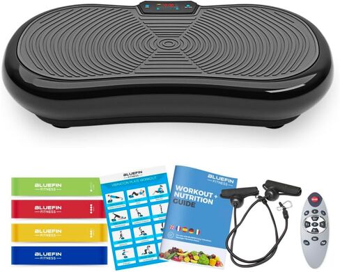 Bluefin Fitness Ultra Slim Power Vibration Plate Innovational Vibro Shaper 5 Programs + 180 Levels Noiseless Home Fitness Bluetooth Speakers Easy Storage Sleek & Compact Design in Saudi Arabia