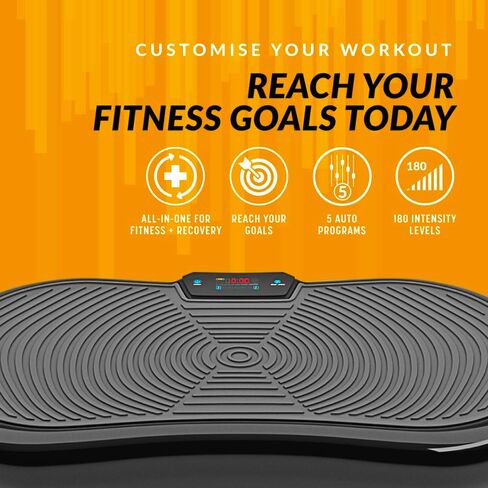 Bluefin Fitness Ultra Slim Power Vibration Plate Innovational Vibro Shaper 5 Programs + 180 Levels Noiseless Home Fitness Bluetooth Speakers Easy Storage Sleek & Compact Design in Saudi Arabia