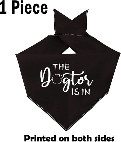 1 Piece The Dogtor is in Dog Bandana Funny Vet Student Graduation Gift Dog Puppy Bandana Gift for Veterinarian (The Dogtor is in D) in Saudi Arabia