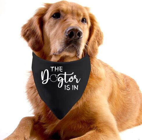 1 Piece The Dogtor is in Dog Bandana Funny Vet Student Graduation Gift Dog Puppy Bandana Gift for Veterinarian (The Dogtor is in D) in Saudi Arabia
