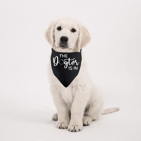 1 Piece The Dogtor is in Dog Bandana Funny Vet Student Graduation Gift Dog Puppy Bandana Gift for Veterinarian (The Dogtor is in D) in Saudi Arabia