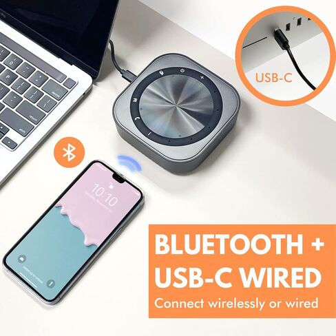 مكبر صوت بلوتوث X9 مع ميكروفون - التقاط صوت واضح 360 درجة وصوت واضح لغرف الاجتماعات - مكبر صوت للمكالمات الجماعية - مكبر صوت USB وميكروفون للكمبيوتر in Kuwait