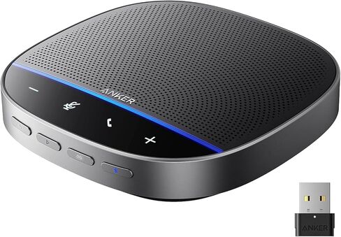 Anker PowerConf S500 Speakerphone with Zoom Rooms Certification, USB-C Conference Speaker, Bluetooth Speakerphone for Conference Room, Conference Microphone with Premium Voice Pickup (Renewed) in Saudi Arabia