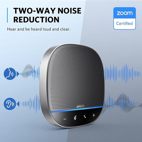 Anker PowerConf S500 Speakerphone with Zoom Rooms Certification, USB-C Conference Speaker, Bluetooth Speakerphone for Conference Room, Conference Microphone with Premium Voice Pickup (Renewed) in Saudi Arabia