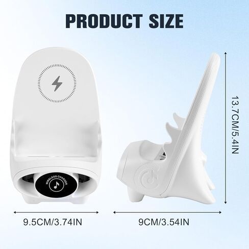 كرسي صغير لاسلكي شاحن سريع حامل هاتف متعدد الوظائف، حامل الهاتف الخليوي للمكتب، حامل الهاتف المحمول متعدد الوظائف، شاحن لاسلكي 3 في 1 مع وظيفة مكبر الصوت in Kuwait