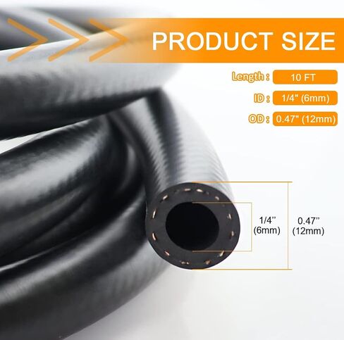 Fuel Line 3/8 Inch ID NBR Fuel Line Hose 6AN Rubber Push on Fuel Hose for Small Engines 10 Feet in Kuwait