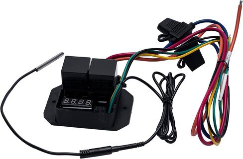 مجموعة مفاتيح المروحة الحرارية الرقمية لتطبيقات 12 فولت أو 24 فولت وقابلة للتعديل من 104 درجة فهرنهايت إلى 230 درجة فهرنهايت (40 درجة مئوية إلى 110 درجة مئوية) in Kuwait