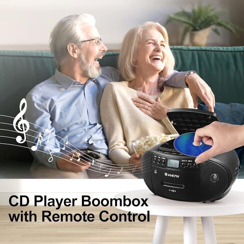 مجموعة مشغل الأقراص المضغوطة والكاسيت المحمولة من جي كيني، مجموعة بومبوكس، مسجل شريط كاسيت مع جهاز تحكم عن بعد، راديو AM FM، تشغيل USB مع مقبس سماعة الأذن، مكبر صوت بلوتوث 5.1 فولت، يعمل بالبطارية أو يعمل بالتيار المتردد للمنزل in Kuwait