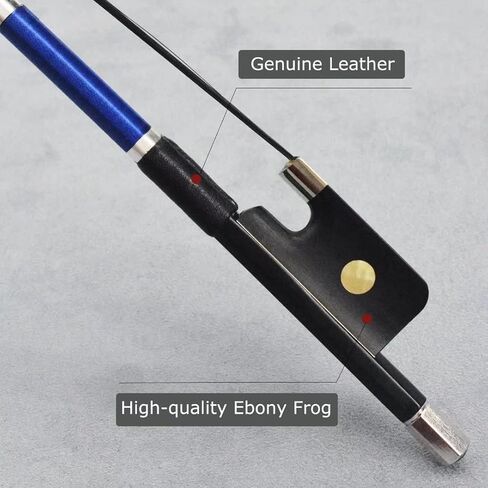Unique Carbon Fibre Cello Bow with Blue Crystal Full Size 4/4 Standard Weight Fiddle Bow Ebony Frog Mongolian Horsehair in Saudi Arabia
