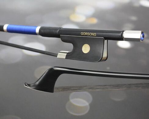 Unique Carbon Fibre Cello Bow with Blue Crystal Full Size 4/4 Standard Weight Fiddle Bow Ebony Frog Mongolian Horsehair in Saudi Arabia