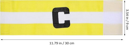 LIOOBO Captain C Arm Band: 2 Pack Football Captain Armbands, Elastic Soccer Captain Armband, Yellow Football Player Arm Bands in Saudi Arabia