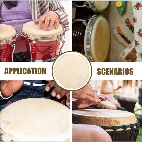 Vaguelly Accessories Goat Skin Head 2pcs 30cm/11.8Inch Drum Head Skin Goatskin Drums Replacement Parts for Drums 8Inch African Drums Shaman Drums Ar Musical Instruments Musical Instruments in Saudi Arabia