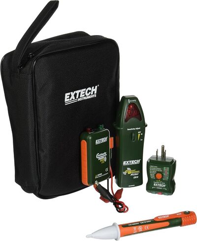 Extech - 1218G94EA - CB10 مكتشف قاطع الدائرة، يحدد موقع الصمامات/القواطع، أوعية الاختبار ودوائر GFCI، أخضر، أحمر in Kuwait