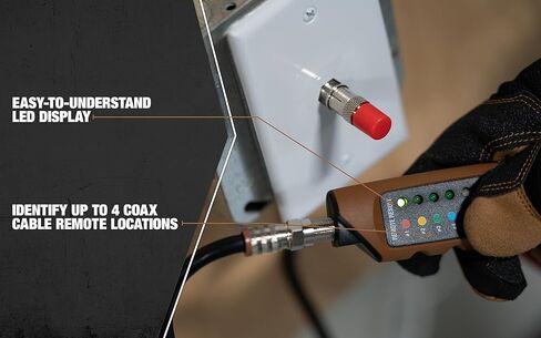 جهاز اختبار/رسم الخرائط Southwire M500CX4 Coax الاستمرارية، تصميم متين، إيقاف تشغيل تلقائي، غلاف مزدوج القالب، شاشة LED سهلة الفهم، تتضمن 4 أجهزة تحكم عن بعد مرمزة بالألوان in Kuwait