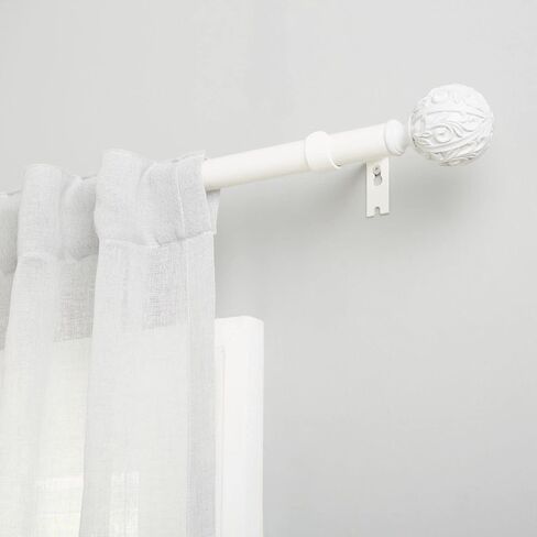 Exclusive Home Vulcan 1" Window Curtain Rod and Finial Set, Adjustable 36"-72", Matte Black in Saudi Arabia