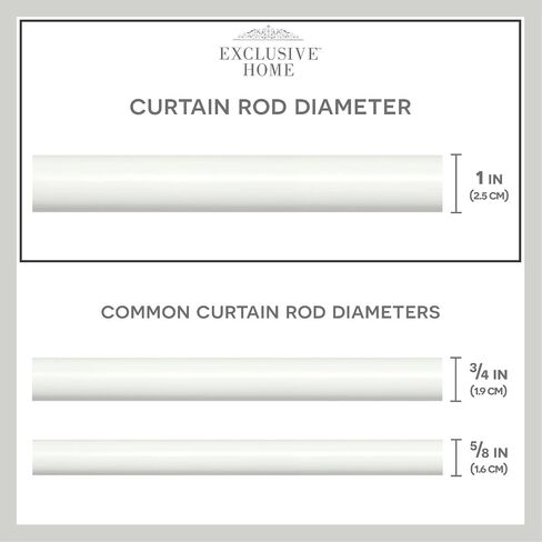 Exclusive Home Vulcan 1" Window Curtain Rod and Finial Set, Adjustable 36"-72", Matte Black in Saudi Arabia