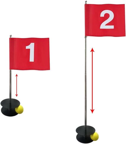 Golf Flagstick Mini, Putting Green Flag for Yard, Golf Pin Flag Hole Cup Set, Portable 2-Section Design, Gifts Idea in Saudi Arabia