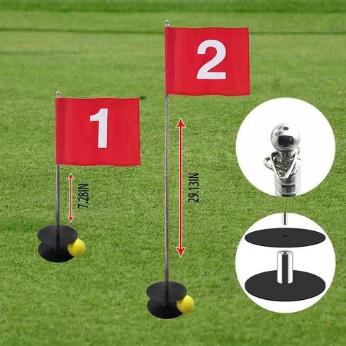 Golf Flagstick Mini, Putting Green Flag for Yard, Golf Pin Flag Hole Cup Set, Portable 2-Section Design, Gifts Idea in Saudi Arabia