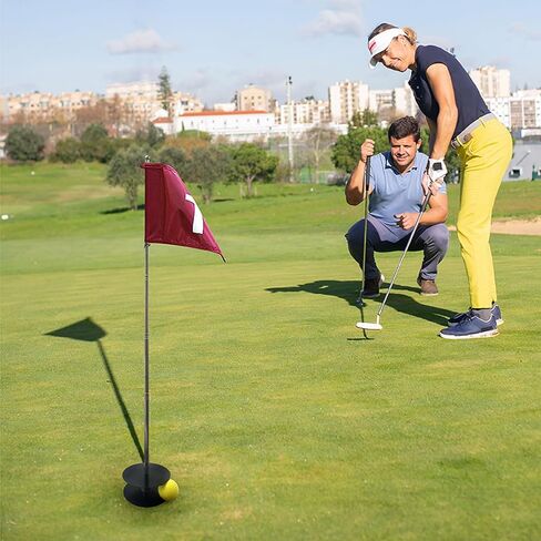 Golf Flagstick Mini, Putting Green Flag for Yard, Golf Pin Flag Hole Cup Set, Portable 2-Section Design, Gifts Idea in Saudi Arabia