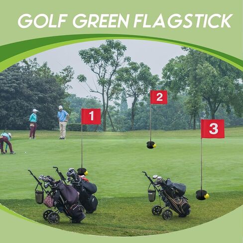 Golf Flagstick Mini, Putting Green Flag for Yard, Golf Pin Flag Hole Cup Set, Portable 2-Section Design, Gifts Idea in Saudi Arabia