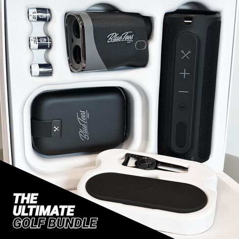 Blue Tees Golf - حزمة حزمة اللاعبين - سلسلة 3 Max Rangefinder، مكبر صوت مغناطيسي، أداة Divot ومحور مغناطيسي - حزمة الجولف لرفع مستوى مستديرك in Kuwait
