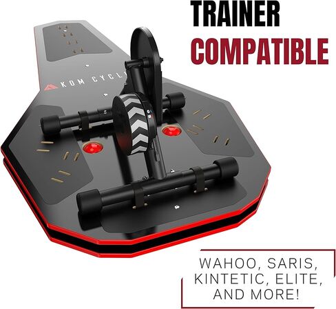 لوح هزاز لركوب الدراجات من KOM للتدريب الداخلي - يقلل من عدم الراحة، ويشغل القلب، ويركب لفترة أطول على Zwift. لوحة الروك تعمل مع مدربي Wahoo Kickr Core وTacX Neo 2T وSaris وغيرهم من المدربين! in Kuwait