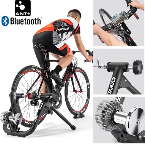 مدرب الدراجة الذكي - حامل تدريب الدراجة السائل لعجلة 26-29 بوصة أو 700c - حامل ثابت للدراجة لتقليل الضوضاء متوافق مع تطبيق Zwift in Kuwait