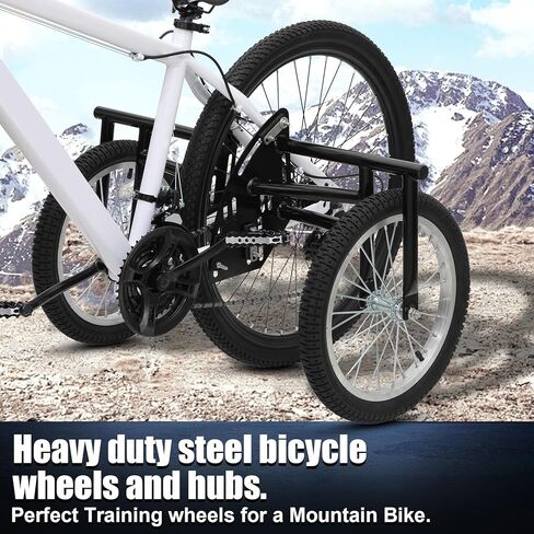 Heavy-Duty Stabilizer Wheels for Adult Bicycles, The Original Training Aid for Full Size Bikes with a 24" to 27" Inch Wheel, Supports over 300 LBS, Black, 16-Inch in Kuwait
