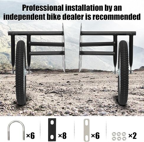 Heavy-Duty Stabilizer Wheels for Adult Bicycles, The Original Training Aid for Full Size Bikes with a 24" to 27" Inch Wheel, Supports over 300 LBS, Black, 16-Inch in Kuwait