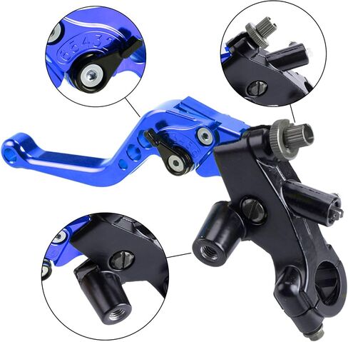MRELC Universal Motorcycle 7/8" 22 مم مقود الفرامل أسطوانة القابض الرئيسية رافعة CNC اليسار واليمين مجموعة متوافقة مع Harley Honda Kawasaki سوزوكي ياماها (قطر المكبس 12.7 مم (أزرق) in Kuwait