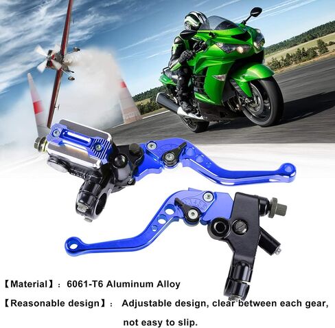 MRELC Universal Motorcycle 7/8" 22 مم مقود الفرامل أسطوانة القابض الرئيسية رافعة CNC اليسار واليمين مجموعة متوافقة مع Harley Honda Kawasaki سوزوكي ياماها (قطر المكبس 12.7 مم (أزرق) in Kuwait