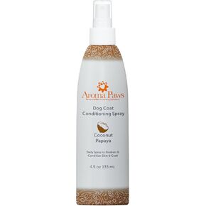 Aroma Paws Dog Coat Conditioning Spray - Pet-Friendly Detangler Spray with Natural Essential Oils for Dogs - Daily Dog Spray to Eliminate Odors and Knots - Coconut Papaya 4.5 oz