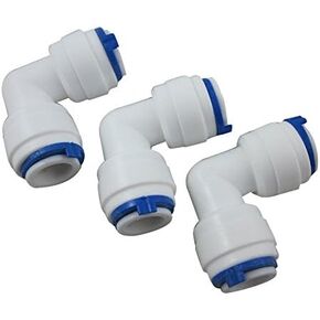 TmallTech 3/8"x3/8" Tube Push Fit Union Elbow Quick Connect RO Water Reverse Osmosis (Pack of 3)
