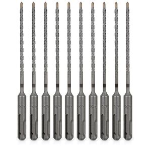 SDS Plus Bits (5/8"*12")-3PCS Rotary Hammer Drill Bits Set Cross Carbide Tips for Concrete, Brick, Cement Walls, Stone