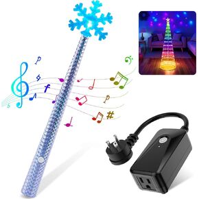 Wireless Remote Control Outlet, Wireless Switch Magic Lights Wand for Christmas Tree Lights and Decoration Lights, Remote Switch Kit with Music, Ideas for Kids Friends Family, Silver
