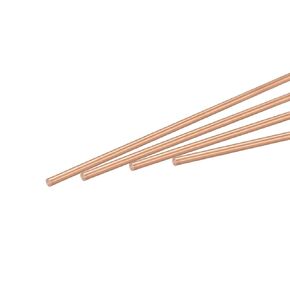 MECCANIXITY 2mm Diameter 150mm Length Solid Copper Round Rod Lathe Bar Stock for DIY Craft CNC Cutting Pack of 4
