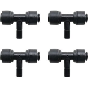 4PCS Black 1/4 inch Tube Bulkhead Connector Push in to Connect for Water Reverse Osmosis System Water Tube Fitting