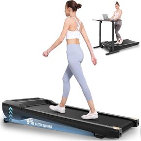 وسادة المشي مع انحدار تلقائي، جهاز المشي تحت المكتب بقوة 2.5 حصان، سعة وزن 220 رطلاً للمكتب المنزلي، شاشة LCD (أسود) in Kuwait