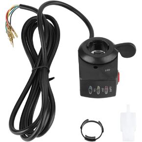 Electric Bike Throttle,6 Wires Thumb Throttle Speed Control Assembly with Battery Display,Compatible for Lithium Battery Electric Bike