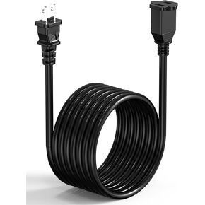 2 Prong Extension Power Cord, 3ft 2-Prong Outdoor Short Polarized to Non Polarized Extension Cord Cable NEMA 5-15P to NEMA 5-15R for Christmas Lights or TV