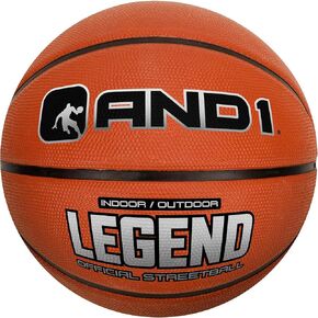 AND1 The Legend Rubber Basketball - 29.5 Official Size Streetball - Sold Deflated (Pump NOT Included), Size 7