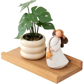 Oak Floating Shelf for Wall Natural Wood Wall Shelves Picture Ledge Display Shelf Hanging Wall Bookshelf for Living Room Bedroom Kitchen Office Home Decor (6x12 inch)