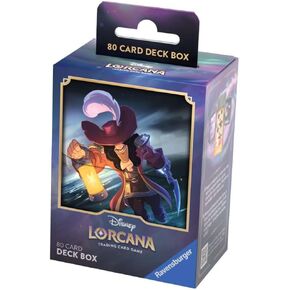 Ravensburger Disney Lorcana TCG Deck Box featuring Captain Hook – Forceful Duelist by Marcel Berg | Securely Stores 80 Sleeved Cards | Durable & Portable Organizer for TCG Players | Ages 8+