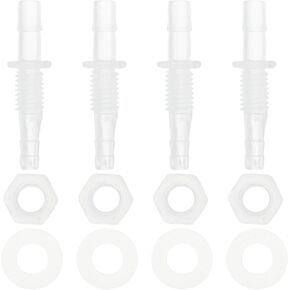 1 Set Plastic Hose Barb Fitting 3/16" x 15/64" Hose Barb Thru-Bulk Bulkhead Fitting Clear PP