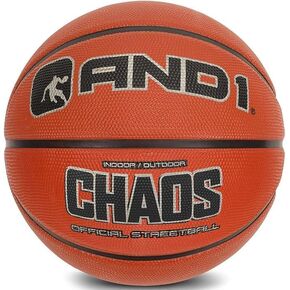 AND1 Chaos Rubber Basketball - Official Size Streetball, Made for Indoor and Outdoor Basketball Games - Sold Deflated (Pump NOT Included), Size 7
