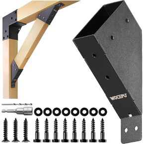 8pack 45 Degree Angle Support Bracket, for 4x4 (Actual 3.5''x3.5'') Pergolas, Gazebo, Deck Porch, Cabin Elevated Wood Support Bracket Support kit (Frosted-Black)