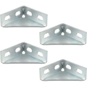 Skelang 4 Pcs Gusseted Connector Bracket 90 Degree, 4 Hole Right Angle Corner Brace for All 1-5/8" Strut Channels
