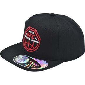 Concept One UFC Baseball Cap, 6 Panel Adult Adjustable Snapback Hat with Flat Brim, Focus Fuels Champions Logo